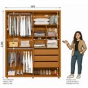 Ver imagem 3 de Guarda-Roupa Casal 4 Portas 3 Gavetas 100% MDF com Pés Greco