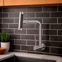 Ver mais imagens de Torneira de Parede Cozinha Gourmet Pia Rotativa 360° Moderna Aço Inox 304 Escovado Prata Brinovar
