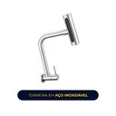 Ver imagem 2 de Torneira de Parede Cozinha Gourmet Pia Rotativa 360° Moderna Aço Inox 304 Escovado Prata Brinovar