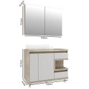 Ver imagem 3 de Gabinete para Banheiro Cuba e Armário com Espelho 100cm Malbec Móveis Bosi