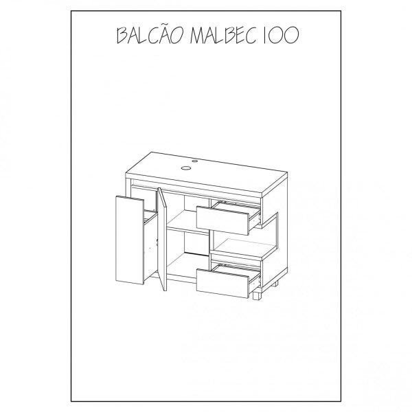 Gabinete para Banheiro Cuba e Armário com Espelho 100cm Malbec Móveis Bosi - 9