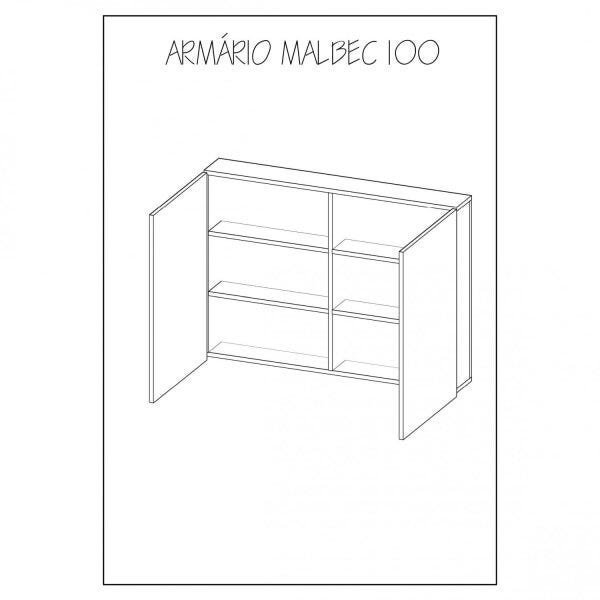 Gabinete para Banheiro Cuba e Armário com Espelho 100cm Malbec Móveis Bosi - 8