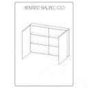 Ver mais imagens de Gabinete para Banheiro Cuba e Armário com Espelho 100cm Malbec Móveis Bosi