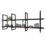 Prateleira suspensa teto prateleira industrial Preto estante de parede prateleira mdf nichos para - 1