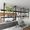 Prateleira suspensa teto prateleira industrial Preto estante de parede prateleira mdf nichos para - 2