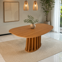 Ver imagem 2 de Mesa Orgânica 160cm Base Ripada Freijó