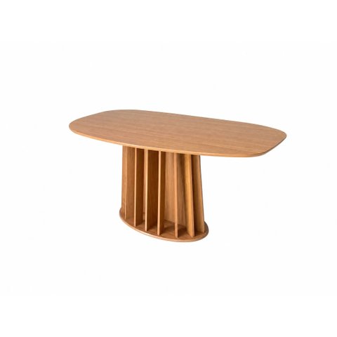 Mesa Orgânica 160cm Base Ripada Freijó