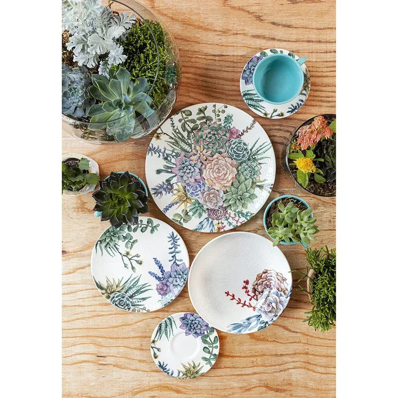 Conjunto 6 Pratos Rasos Cerâmica Bothanica 26cm - 3