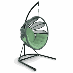 Balanço Flor em Corda Náutica Verde Militar - Tecido Lisato Verde Claro - 1