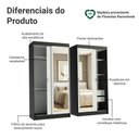 Ver mais imagens de Conjunto 2 Guarda Roupas Casal Tokio 4 Portas de Correr 2 Gavetas MDP Preto-Branco Madesa