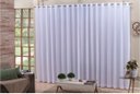 Ver imagem 2 de cortina sala quarto voal liso com forro em tecido microfibra branco 4,00x2,50