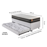 Bicama Box Baú Solteiro Courino Linho Branco 88x188 com Colchão Bogotá Molas Ultralastic Inducol - 2