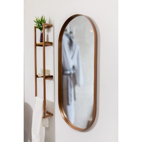 ESPELHO LUXO OVAL DECORATIVO 115X60CM BANHEIRO SALA QUARTO HALL MOLDURA BRONZE