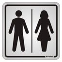 Ver imagem 1 de Placa de Alumínio Auto-adesiva 15x15cm Sanitario Masculino / Feminino - 120 Bb - Sinalize Placa Alum
