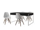 Ver imagem 2 de Conjunto Industrial Filadelfia 137x90 Ferro Branco Tampo Preto 4 Cadeiras Branca