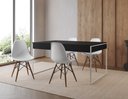 Ver imagem 1 de Conjunto Industrial Filadelfia 137x90 Ferro Branco Tampo Preto 4 Cadeiras Branca
