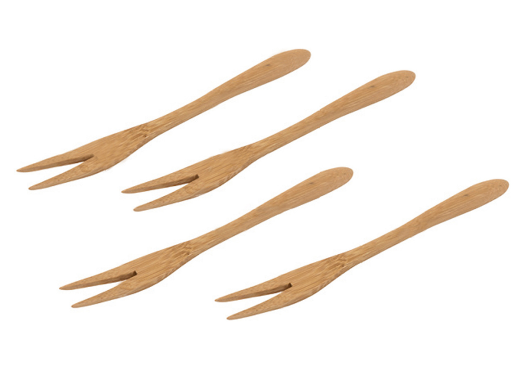 JOGO 4 GARFOS PETISQUEIRA EM BAMBU ECOKITCHEN