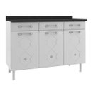 Ver imagem 1 de Balcão de Cozinha para Pia em Aço Mirage New 3 Portas 3 Gavetas Branco - Telasul