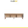 Rack Retrô para Sala de TV Até 60’ com Pés Palito 180 Cm Viena Branco Mel MDP - ClickLar - 4