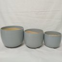 Ver imagem 4 de Kit 3 Cachepô Decorativo Vaso Home&co Cerâmica Cinza