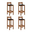 Ver imagem 1 de Kit 4 Banquetas em Madeira Maciça Ibiza Balcão 98 Cm - Malbec Assento Preto