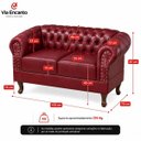 Ver imagem 5 de Namoradeira Chesterfield Duque 2 Lugares em Corano Bordô