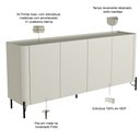 Ver imagem 2 de Aparador Buffet para Sala de Jantar 4 Portas Pés Industrial Preto Naim I03 Luna - Lyam Decor