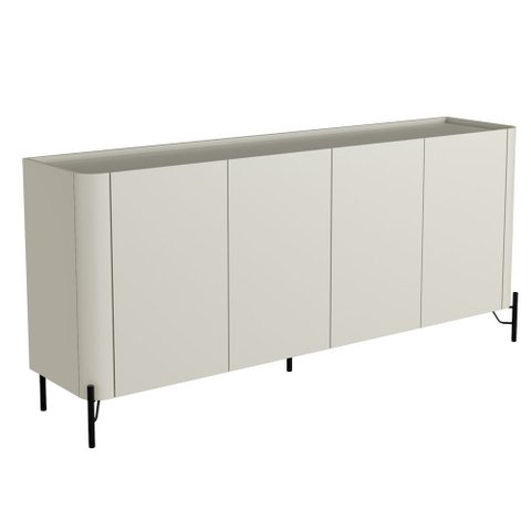 Aparador Buffet para Sala de Jantar 4 Portas Pés Industrial Preto Naim I03 Luna - Lyam Decor