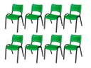 Ver imagem 2 de Cadeira Iso Base Preto Igreja, Escola, Escritório - Verde - Kit 8 Peças
