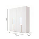 Ver imagem 4 de Guarda-roupa 4 Portas 3 Gavetas Bloom Branco