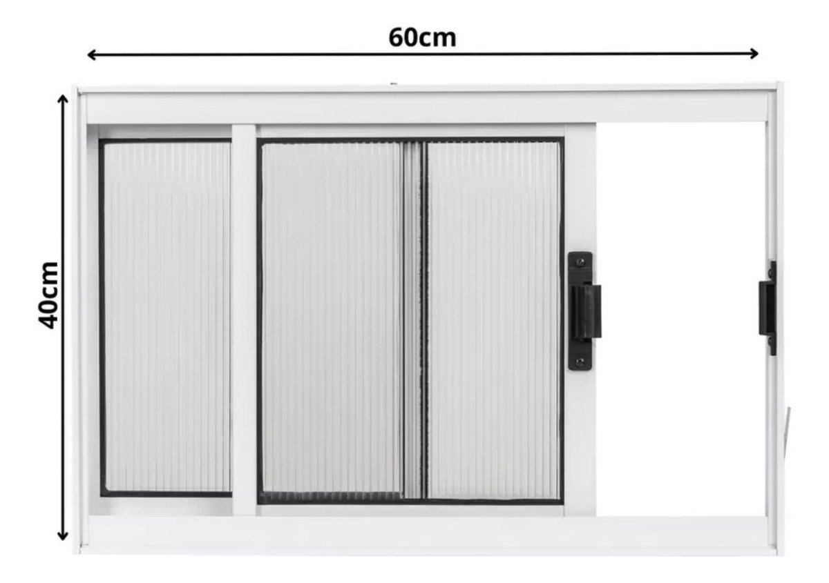 Janela Vitro de Alumínio Branco 2 Folhas 40x60 Policarbonato Anúncio com Variação - 2