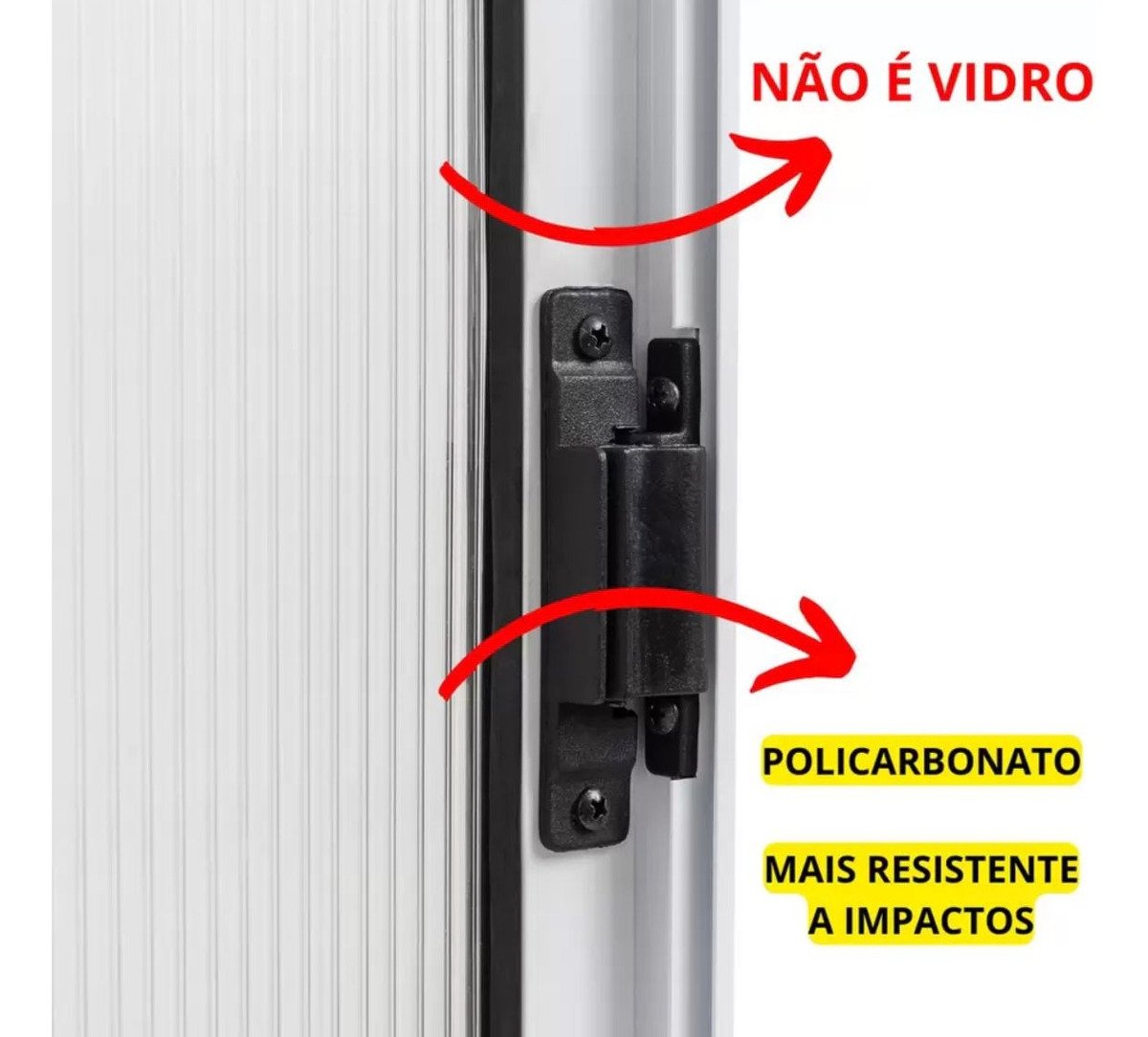 Janela Vitro de Alumínio Branco 2 Folhas 40x60 Policarbonato Anúncio com Variação - 3