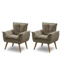 Ver imagem 2 de Kit 2 Poltronas Opala Decorativas Sued Capuccino - Kimi Design
