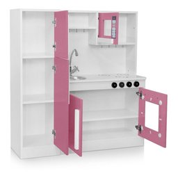 Mini Cozinha Infantil Lúdica C/ Armário Geladeira Lavanderia:rosa - 8