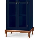 Ver imagem 3 de Cristaleira 2 Portas e 3 Prateleiras com Pés Luiz Xv 60300 Linz Móveis - Azul Petróleo/imbuia