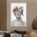 Ver imagem 2 de Quadro Grande Mulher Surreal Flores