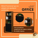 Ver imagem 4 de Estante Office Multiuso Organizador Escritório Quarto Cozinha Preto Freijó