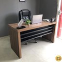 Ver imagem 2 de Mesa para Escritório Escrivaninha 135 Cm Nogal/preto