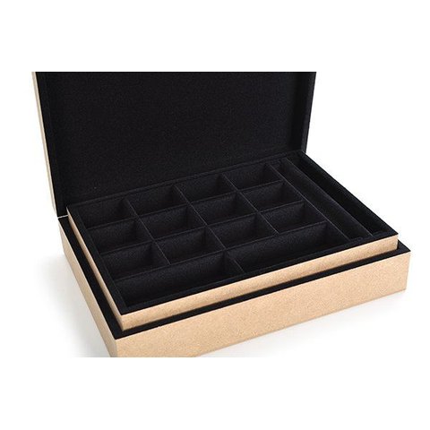 Porta Joia e Biju Turca 02 Flocado em Preto Josely Flocados