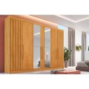 Ver imagem 1 de Guarda Roupa Casal 6 Portas (2 Ripadas e 2 C/ Espelho) e 6 Gavetas Potente Peroba - Europa