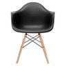 Cadeira Eames Eifflel com Braço Daw de Madeira com Assento Preto - 5