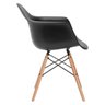 Cadeira Eames Eifflel com Braço Daw de Madeira com Assento Preto - 3