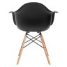 Cadeira Eames Eifflel com Braço Daw de Madeira com Assento Preto - 4