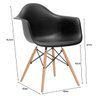 Cadeira Eames Eifflel com Braço Daw de Madeira com Assento Preto - 6