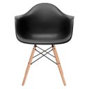 Ver imagem 5 de Kit 6 Cadeiras Eames Eifflel com Braço Daw de Madeira com Assento Preto