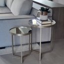 Ver imagem 3 de Kit 2 Mesas Lateral com Espelho - Mesinha de Apoio Champagne