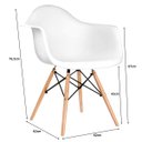 Ver imagem 6 de Kit 6 Poltronas Eames de Madeira com Braço Daw com Assento Branco
