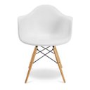Ver imagem 5 de Kit 6 Poltronas Eames de Madeira com Braço Daw com Assento Branco