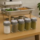 Ver imagem 3 de Kit 5 Porta Sal Vidro 190ml Pote Condimentos Siena Lyor Buffet Tampa Rotativa Restaurante