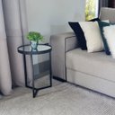 Ver imagem 3 de Mesa Lateral com Espelho - Mesinha de Apoio 50x35 cm Preto